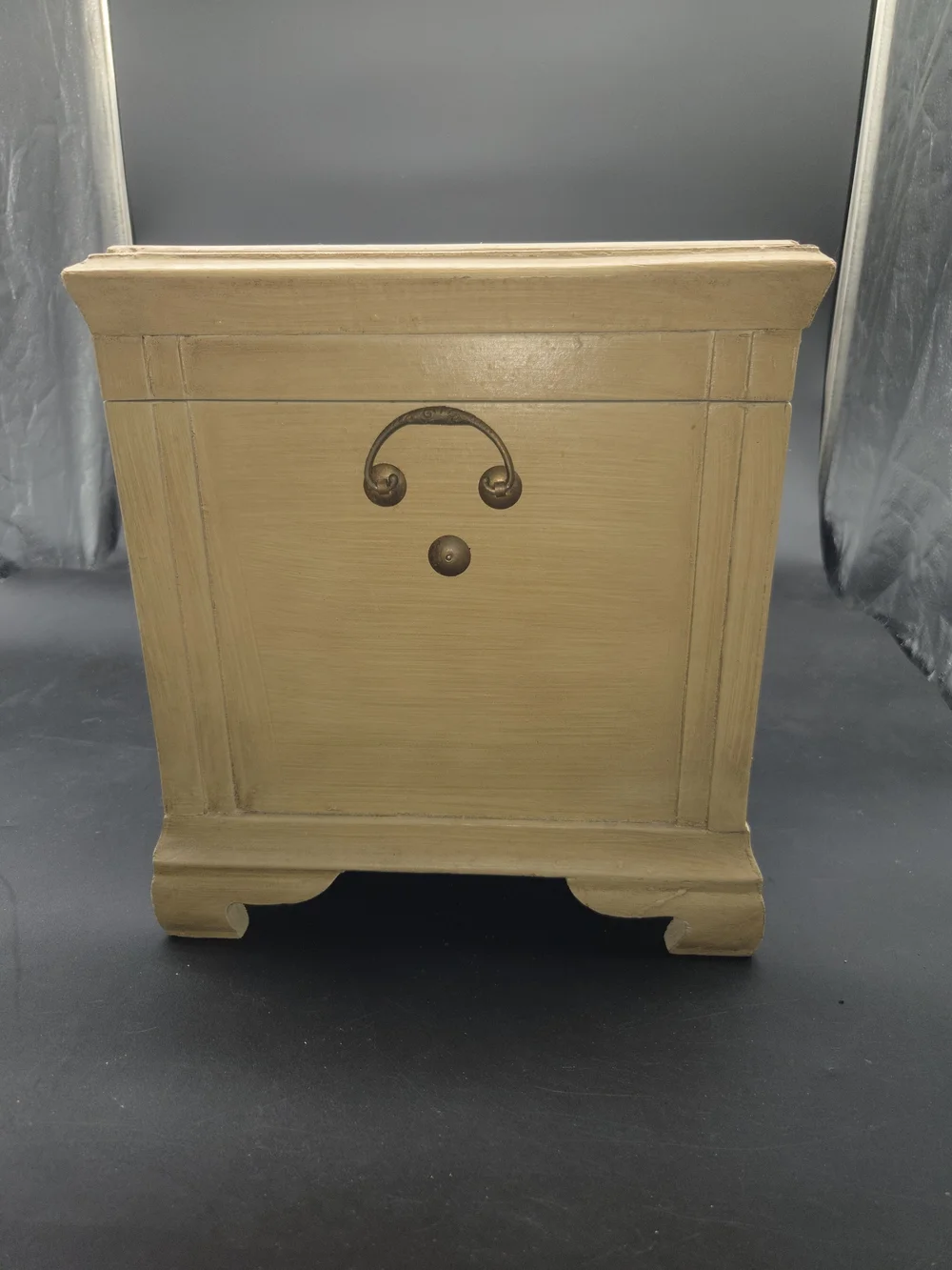 French Country Painted Wood 13 Inch Tall Jewelry Storage Box Chest Red Rose